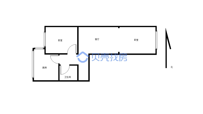 精装两室  紧凑小户型  拎包入住-户型图