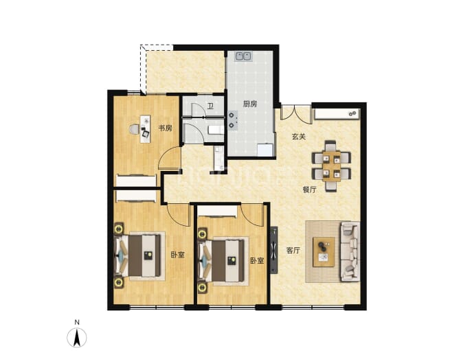 斌鑫云颂--建面 96m²