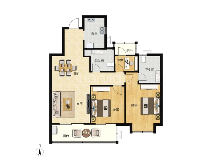 绿城吉瑞府--建面 96m²