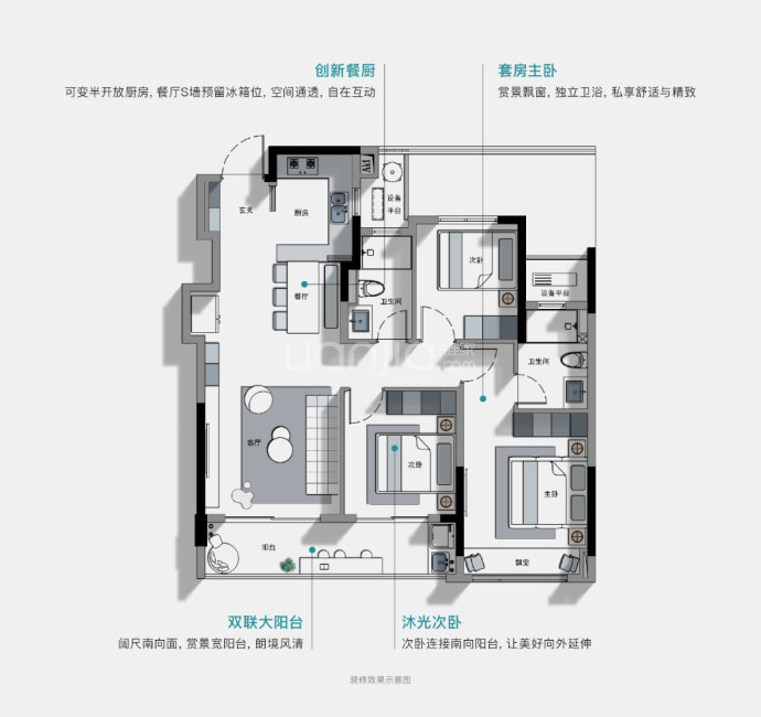 湖颂丹青府--建面 102m²