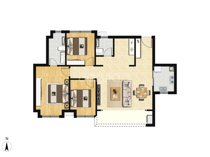 春风名苑3室2厅2卫户型图