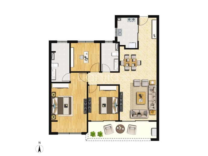 保利融信·云上流光--建面 103m²