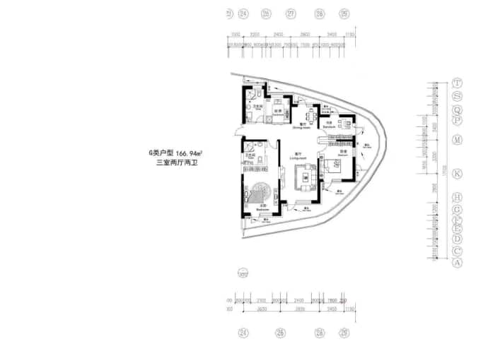 月亮岛界河明珠--建面 166.94m²