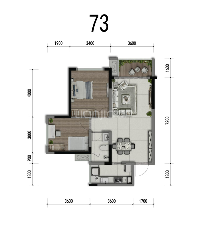 天府智慧城--建面 73m²