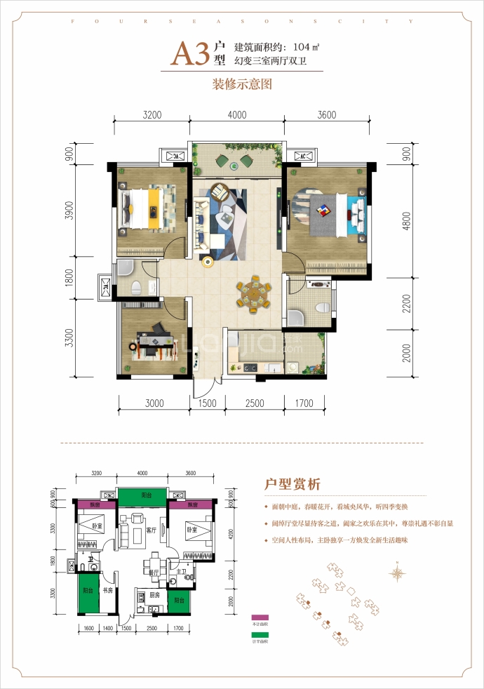 容邦柏润四季城--建面 104m²