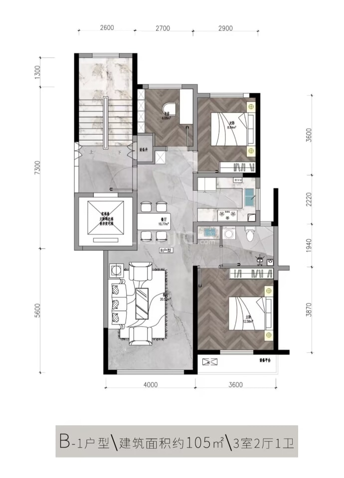 蓝城·睿府书香--建面 105m²