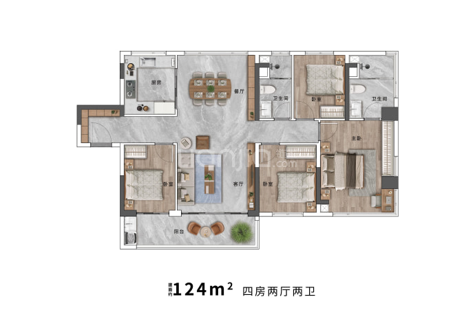 东建天赋龙湾--建面 124m²