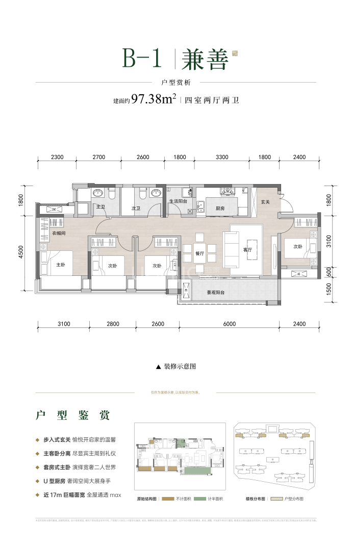 铝开投蓝城甲第府--建面 97.38m²