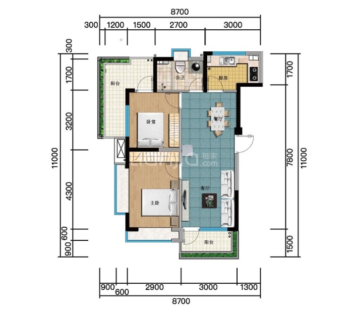 凤凰小筑--建面 75m²