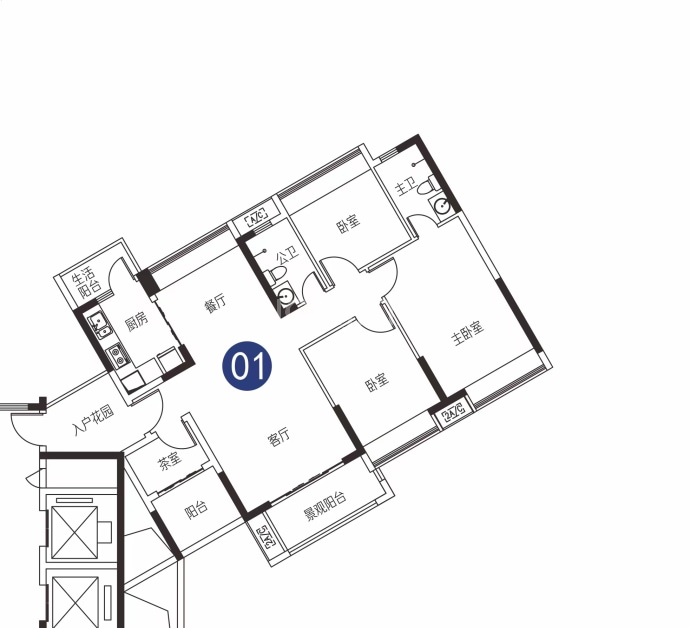 鸿安花园--建面 123m²