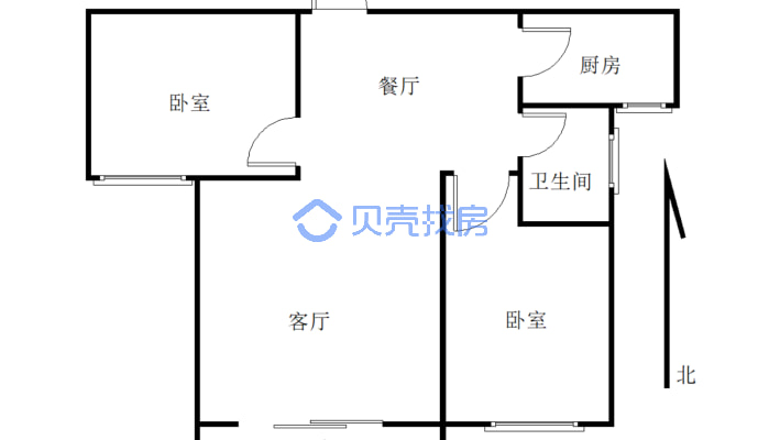 映象西班牙精装两室电梯房朝南向设施齐全-户型图