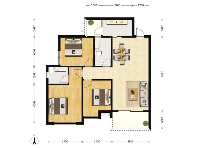 城南壹号--建面 105m²