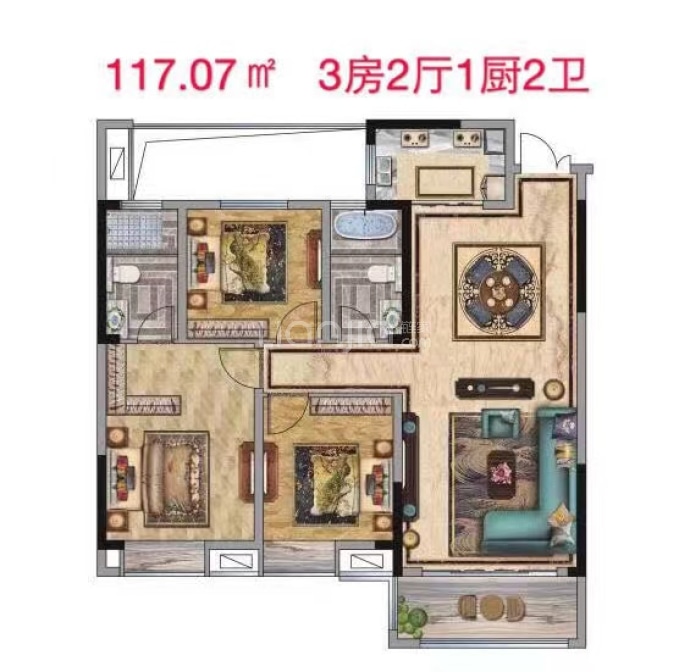 泽盛·江山里--建面 117.07m²