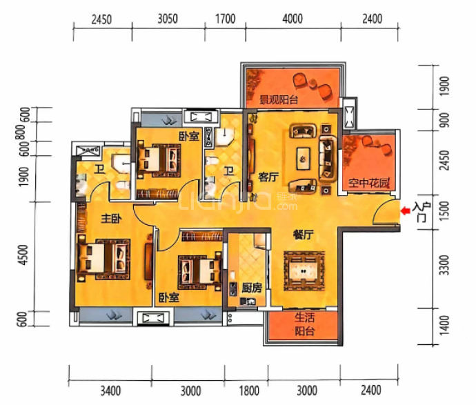 南江新城--建面 121.41m²