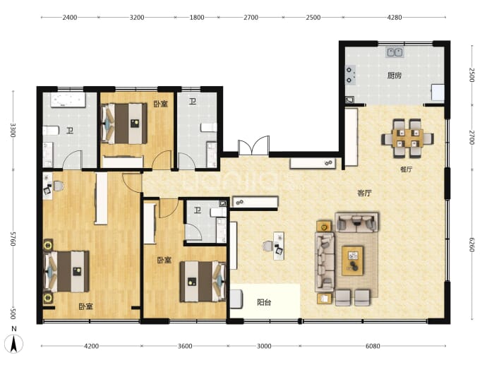 朗悦府--建面 194m²