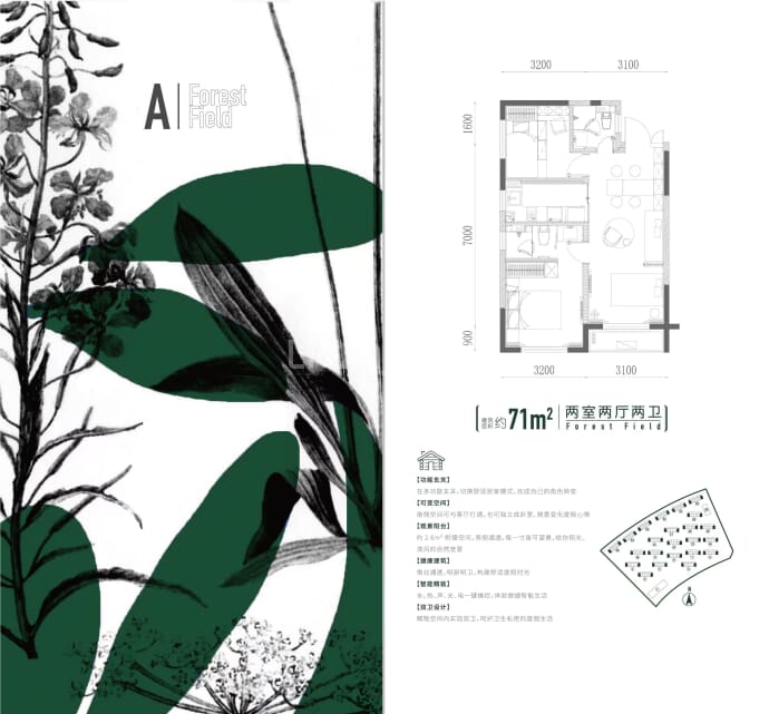 远洋蔚蓝海岸--建面 71m²