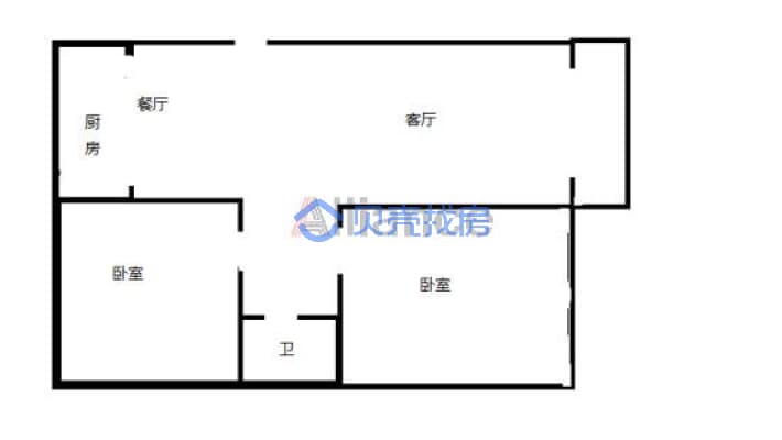 萍河丽景苑中楼层精装两房，看房方便-户型图