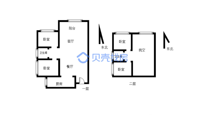 央墅 五室两厅 6000一平米跃层 实得面积183平方米-户型图