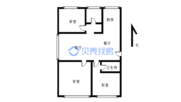 边户 独立三居室 2卫 户型好 价格合适-户型图