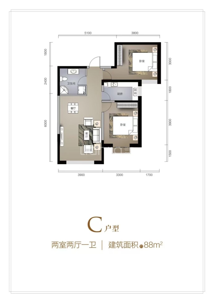 树人莱雅居二期--建面 88m²