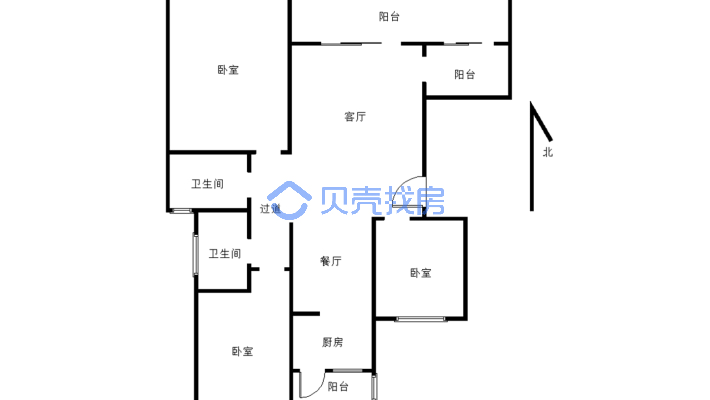 河东艺境 3室2厅 南-户型图