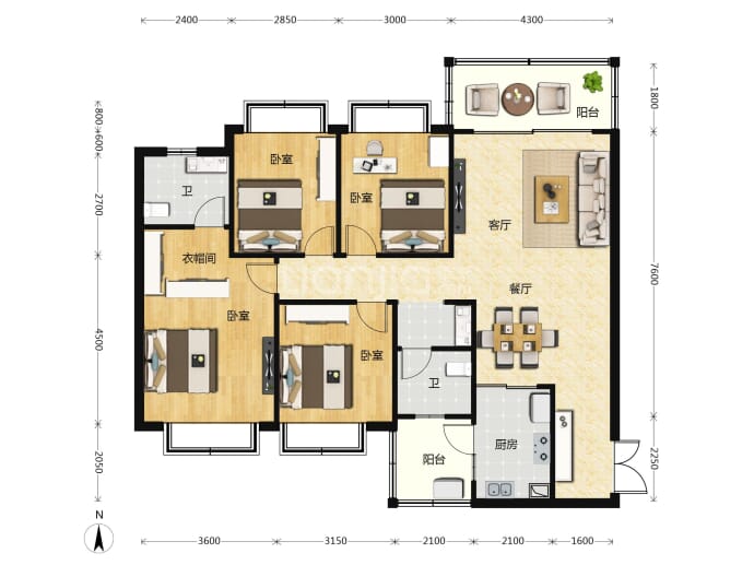 路桥融创茂--建面 140m²