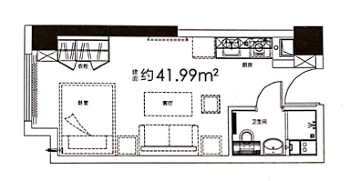 绿地山东国金中心（超高层写字楼）--建面 41.99m²