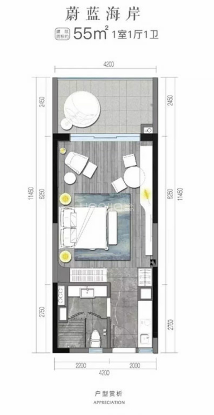 云顶海岸--建面 55m²