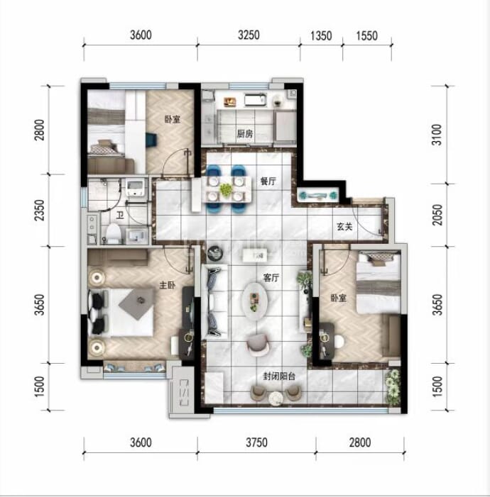 碧桂园文启城--建面 115m²