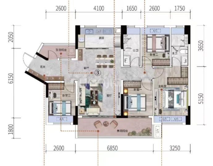 翔顺筠州花园三区--建面 118m²