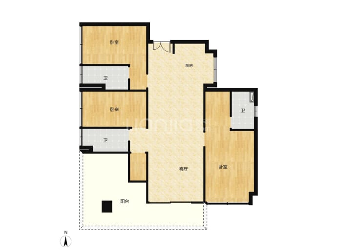 钜隆碧水蓝湾4室2厅3卫户型图