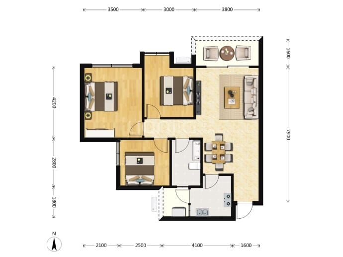 城南壹号--建面 91m²