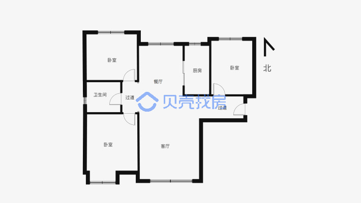 浩源御邸世家 3室2厅 南 北-户型图