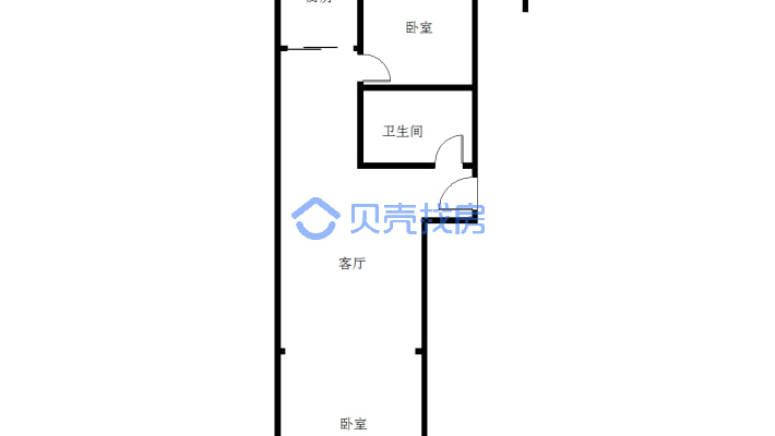 房子是一室一厅的，小面积，总价低，适合过度，-户型图