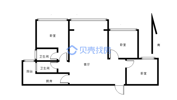 新地国际城 3室2厅 西南-户型图
