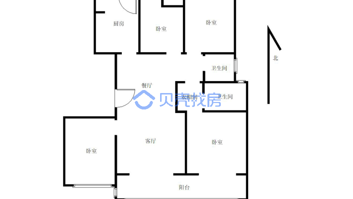 江山原筑 4室2厅 南 北-户型图