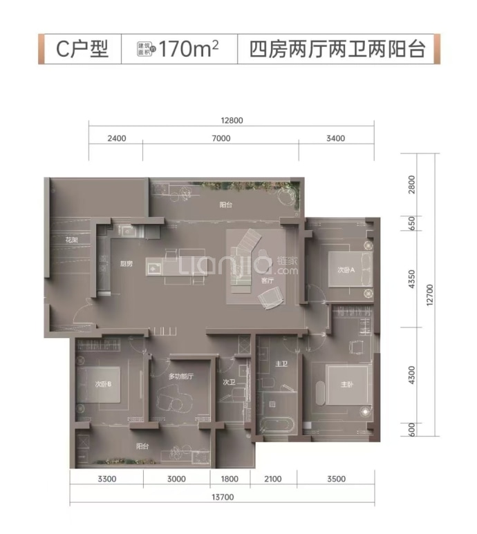 佳元·江畔濠庭--建面 170m²