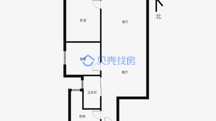 会展片区 红光山旁 吾悦广场旁 电梯高层小两室-户型图