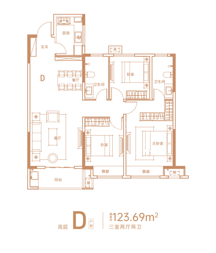 中房印象花园--建面 123.69m²