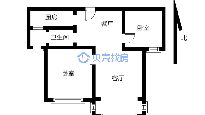 江南明珠苑 2室2厅 南-户型图