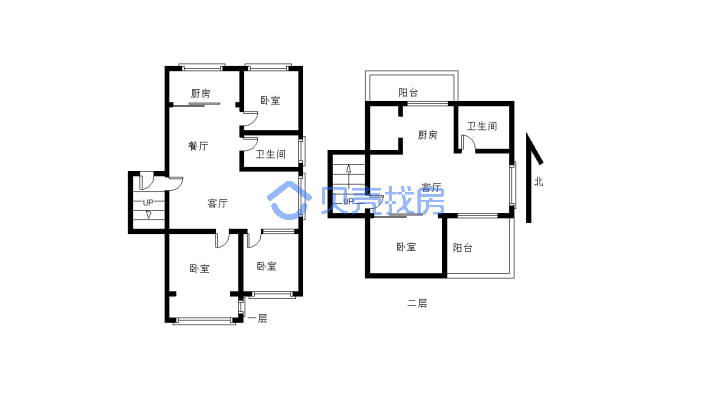6+7 两层 使用面积180平 06年 房主诚心卖松州园-户型图