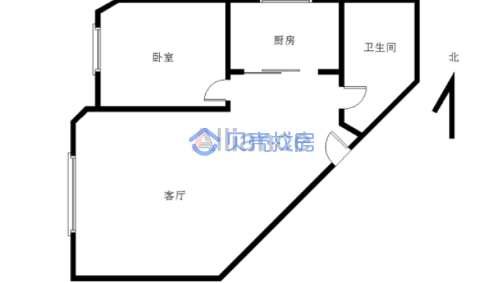首付1万 亚兴国际公寓 精装修 电梯中层 随时看房-户型图