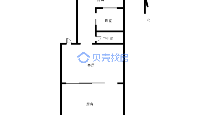 松山二中西侧 两室格局 小区内有免费的车位-户型图