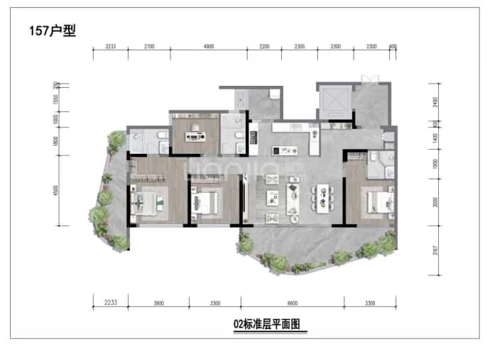 仁城澜峰--建面 157m²