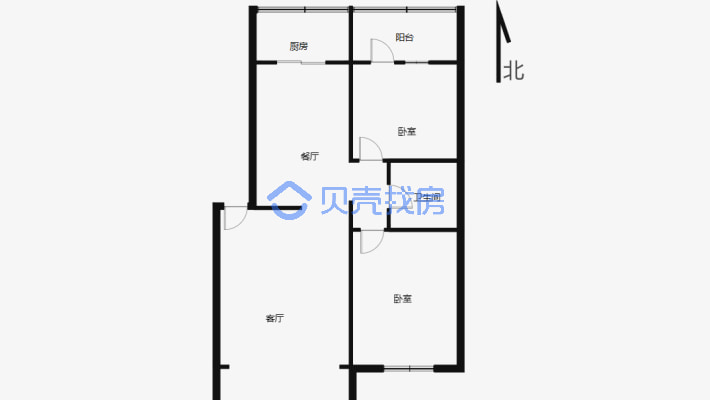 小西沟国税小区多层5楼两室南北通透一梯两户-户型图