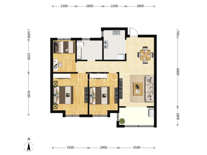 桦林·彩雲城--建面 87.44m²