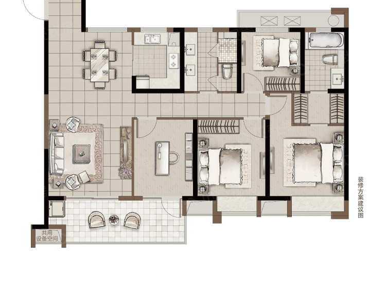 宝龙旭辉城4室2厅2卫户型图