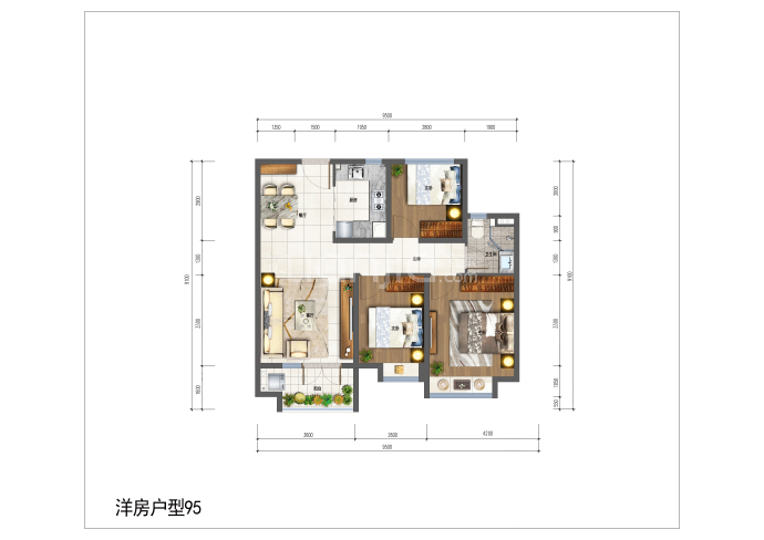 雅居乐威海冠军体育小镇--建面 95m²