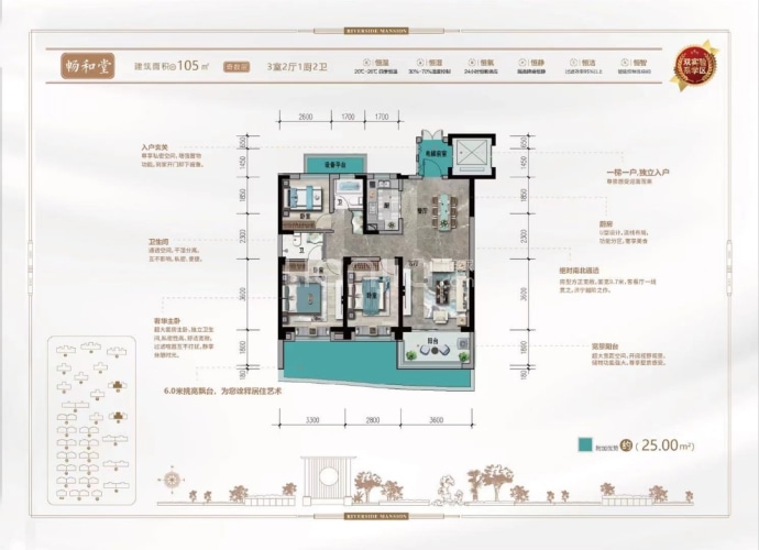 龙翔江东华府--建面 105m²