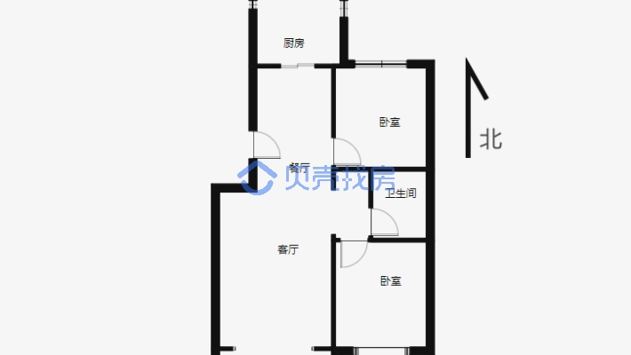 北京路嘉德园 中楼层2室 南北通透标户 满五唯一-户型图